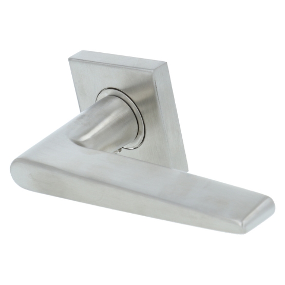 Deurkruk BASIC LBXXIH op vierkant rozet mat RVS