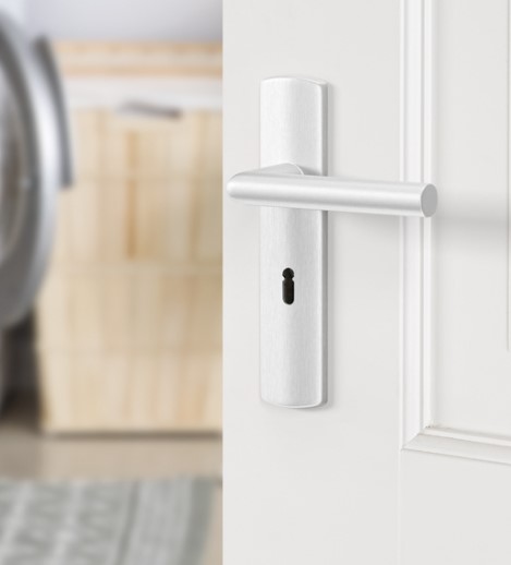 AXA curve klik schild SL56 met deurkruk Milan aluminium F1