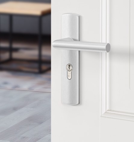 AXA curve klik schild PC55 met deurkruk Milan aluminium F1