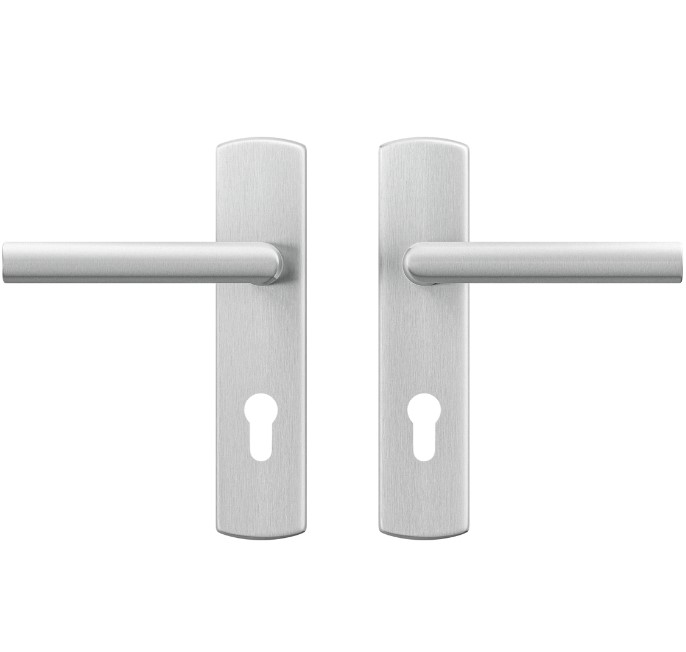 AXA curve klik schild PC72 met deurkruk Milan aluminium F1