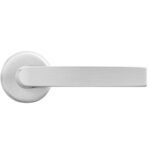 AXA Deurkruk Blok met rond rozet aluminium F1