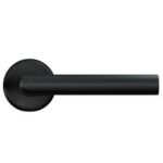 AXA Deurkruk Milan met rond rozet aluminium zwart