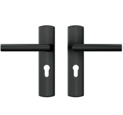 AXA Curve Klik Schild PC55 Met Deurkruk Milan Aluminium Zwart