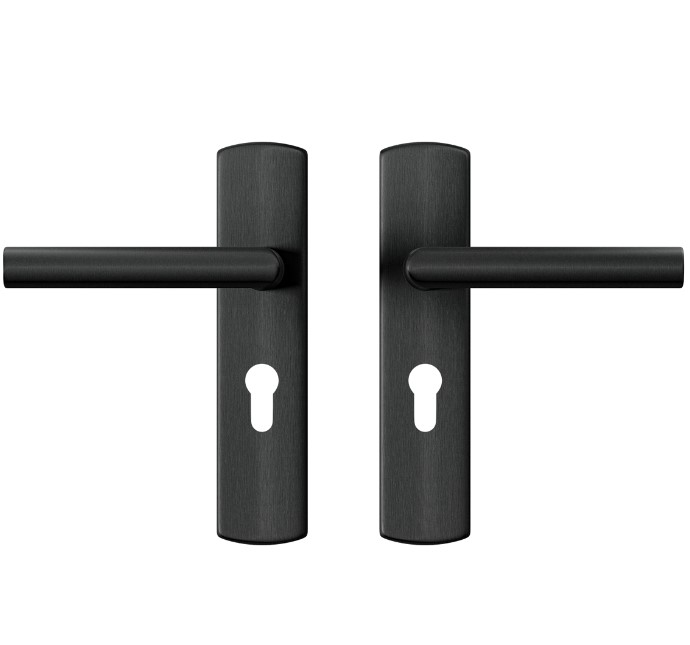 AXA Curve Klik Schild PC55 Met Deurkruk Milan Aluminium Zwart