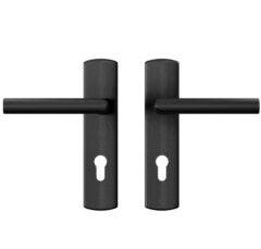 AXA Curve Klik Schild PC72 Met Deurkruk Milan Aluminium Zwart