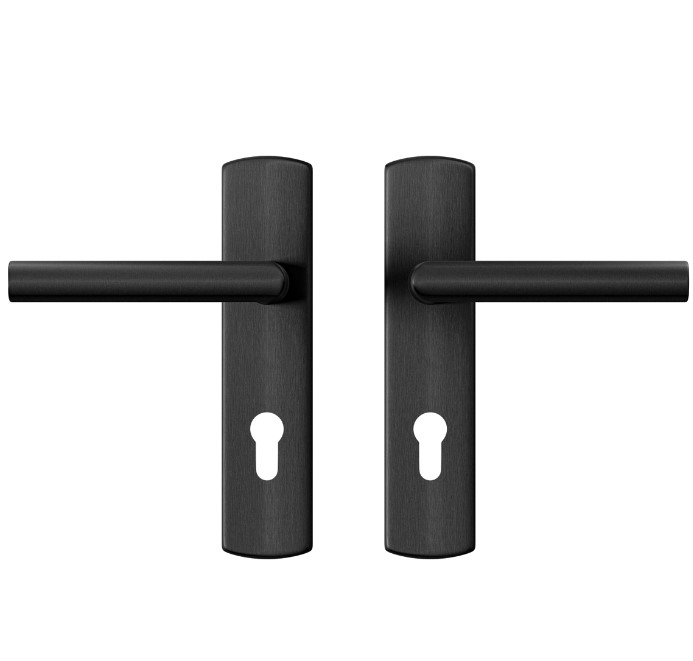 AXA Curve Klik Schild PC72 Met Deurkruk Milan Aluminium Zwart