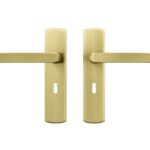 AXA curve klik schild SL56 met deurkruk Blok aluminium goud