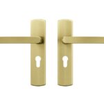 AXA curve klik schild PC55 met deurkruk Blok aluminium goud