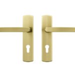 AXA curve klik schild PC72 met deurkruk Blok aluminium goud