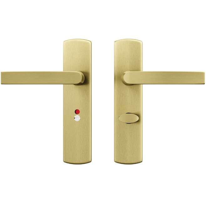 AXA curve klik schild WC63/8 met deurkruk Blok aluminium goud