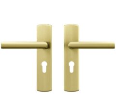 AXA curve klik schild PC55 met deurkruk Milan aluminium goud