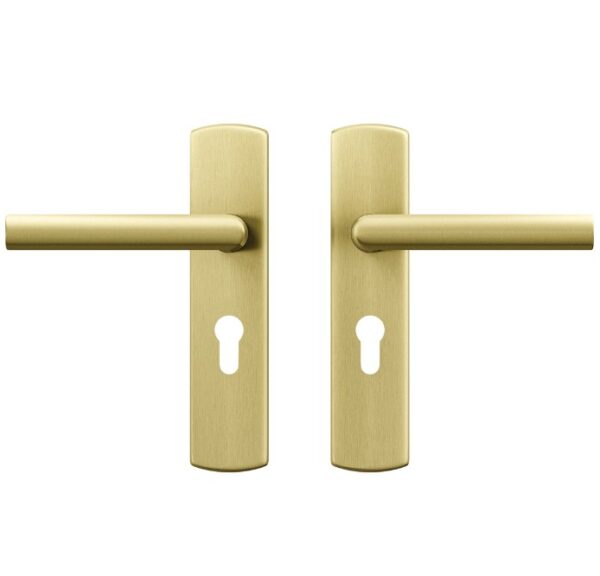AXA curve klik schild PC55 met deurkruk Milan aluminium goud
