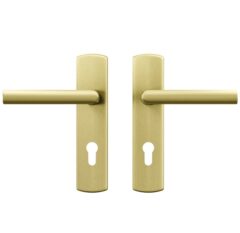 AXA curve klik schild PC72 met deurkruk Milan aluminium goud