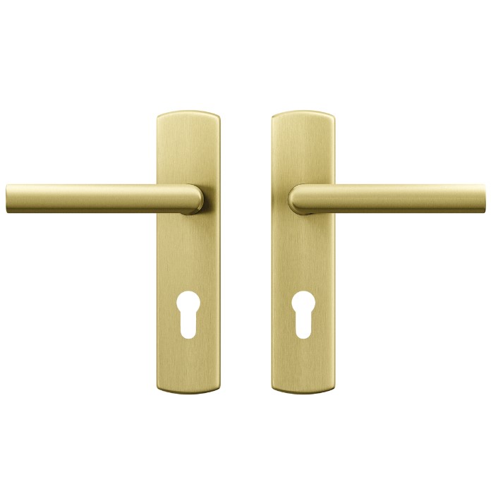 AXA curve klik schild PC72 met deurkruk Milan aluminium goud