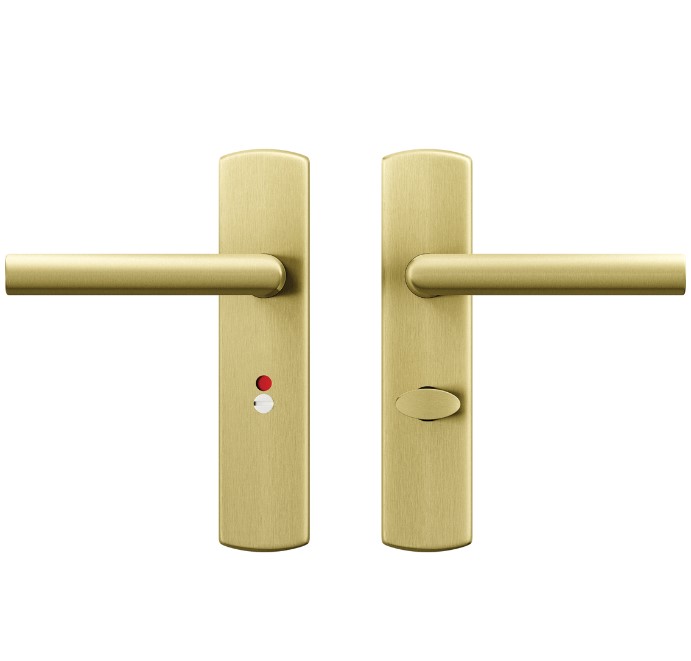 AXA curve klik schild WC638 met deurkruk Milan aluminium goud