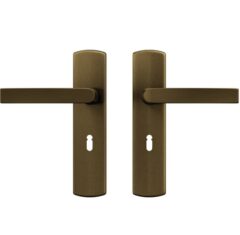 AXA curve klik schild SL56 met deurkruk Blok aluminium brons
