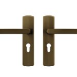 AXA curve klik schild PC55 met deurkruk Blok aluminium brons