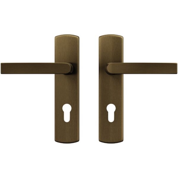 AXA curve klik schild PC72 met deurkruk Blok aluminium brons