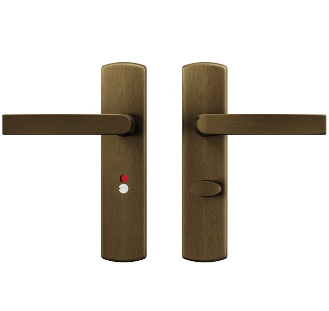 AXA curve klik schild WC63/8 met deurkruk Blok aluminium brons