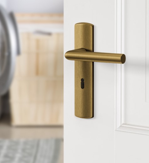 AXA curve klik schild SL56 met deurkruk Milan aluminium brons