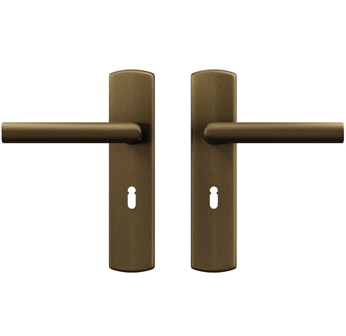 AXA curve klik schild SL56 met deurkruk Milan aluminium brons