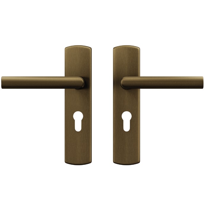 AXA curve klik schild PC55 met deurkruk Milan aluminium brons