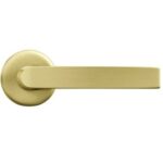 AXA Deurkruk Blok met rond rozet aluminium goud