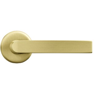 AXA Deurkruk Blok met rond rozet aluminium goud