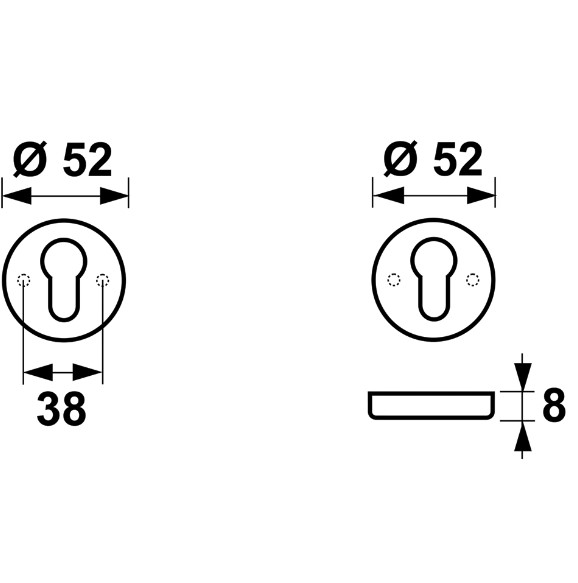 AXA rozet profielcilindergat aluminium goud