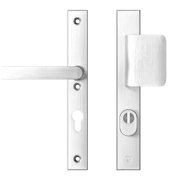 AXA Edge Plus Smal veiligheidsbeslag PC72 met kerntrekbeveiliging D-greep/kruk SKG3 Aluminium F1