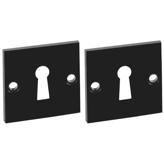 2 Sleutelplaatjes vierkant aluminium zwart
