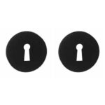 2 Sleutelplaatjes Rond Aluminium Zwart