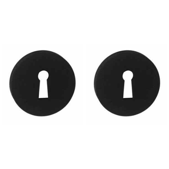 2 Sleutelplaatjes Rond Aluminium Zwart