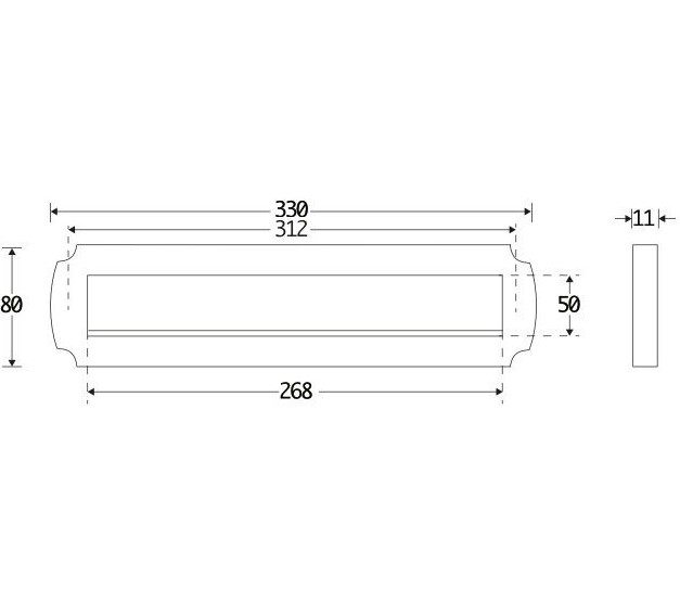 Briefplaat Art-Nouveau messing antiek