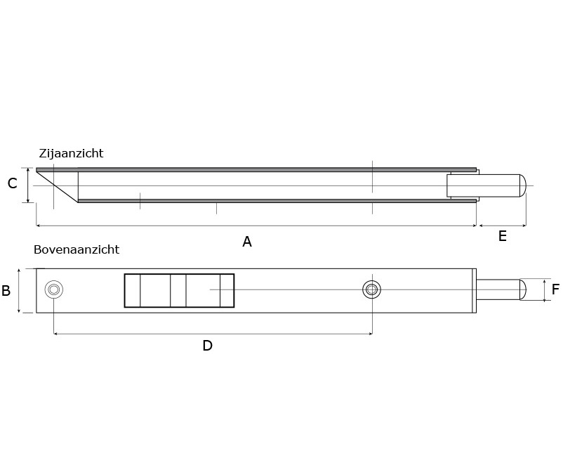 Bascule kantschuif 220x20 mm Type 876 limba