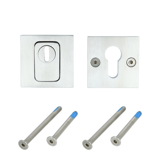 SKG3 Veiligheid-rozet BASICS BSQVEIL met kerntrekbeveiliging vierkant mat RVS