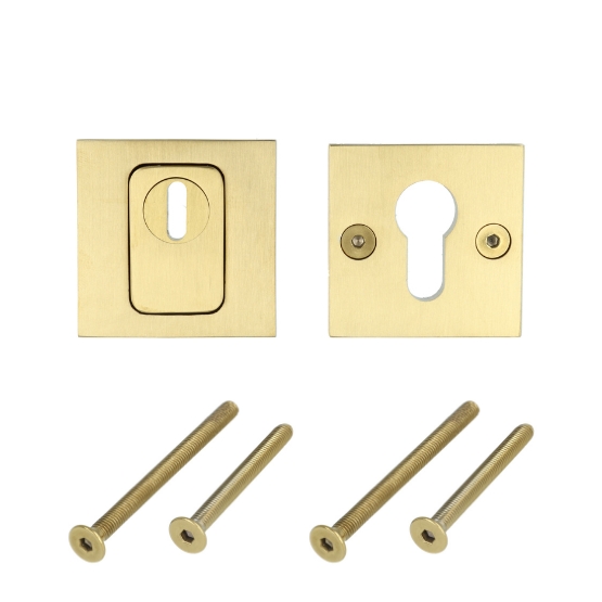 SKG3 Veiligheid-rozet BASICS BSQVEIL met kerntrekbeveiliging vierkant PVD mat goud