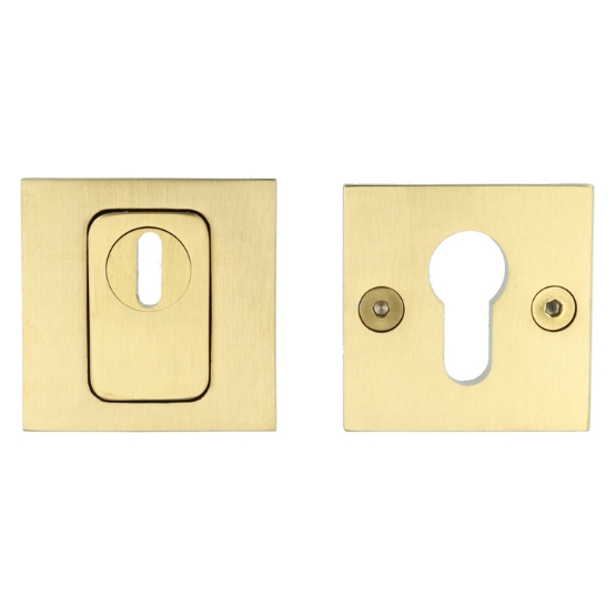 SKG3 Veiligheid-rozet BASICS BSQVEIL met kerntrekbeveiliging vierkant PVD mat goud