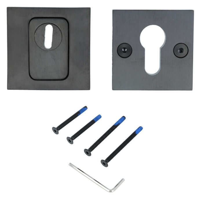 SKG3 Veiligheid-rozet BASICS BSQVEIL met kerntrekbeveiliging vierkant PVD Gunmetal