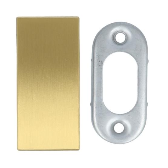 Blindplaatje rechthoekig verdekt PVD mat goud