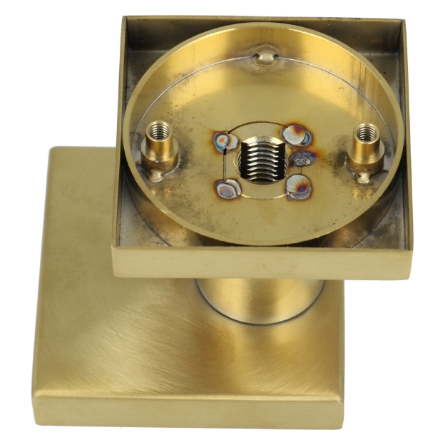 Voordeurknop BASIC BSQ60V vast op rozet PVD mat goud