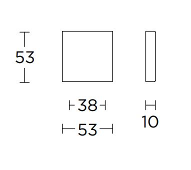 Blindplaatje Vierkant 53x53x10 Brons