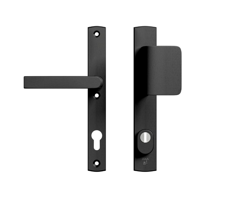 Axa Curve Plus Smal Veiligheidsbeslag PC92 met kerntrekbeveiliging knop/kruk SKG3 Zwart