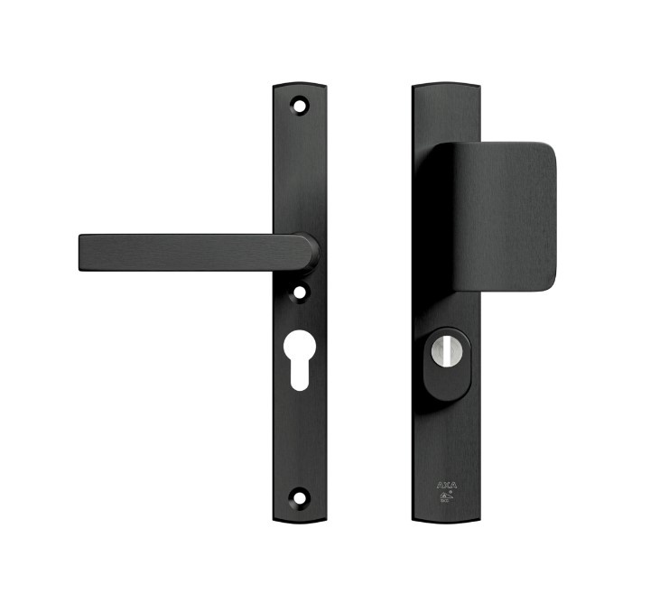 Axa Curve Plus Smal Veiligheidsbeslag PC55 met kerntrekbeveiliging knop/kruk SKG3 Zwart