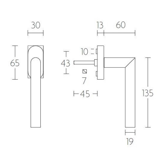 Draaikiepgarnituur BASIC LBII-19DK-Q Mat Wit