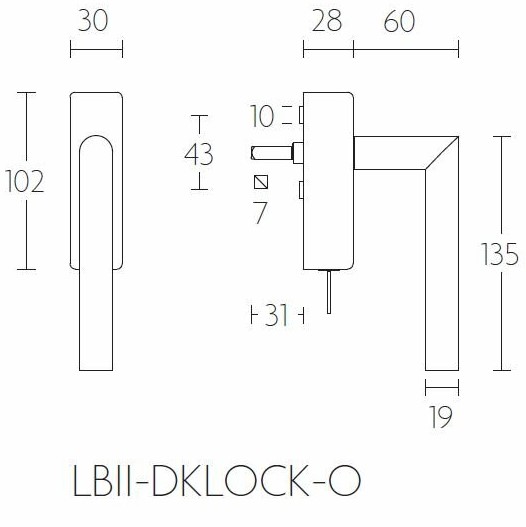 Draaikiepgarnituur BASIC LBII-19DKLOCK-O PVD mat goud