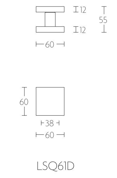 Voordeurknop SQUARE LSQ61D Draaibaar Centrisch RVS Gepolijst