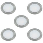 Set van 5 led spots inbouw RVS-look