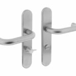 Deurkruk Rond op verdekt schild Ovaal WC63/8 mm RVS