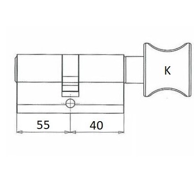 Knopcilinder 40/55 Iseo F6 Extra S SKG3